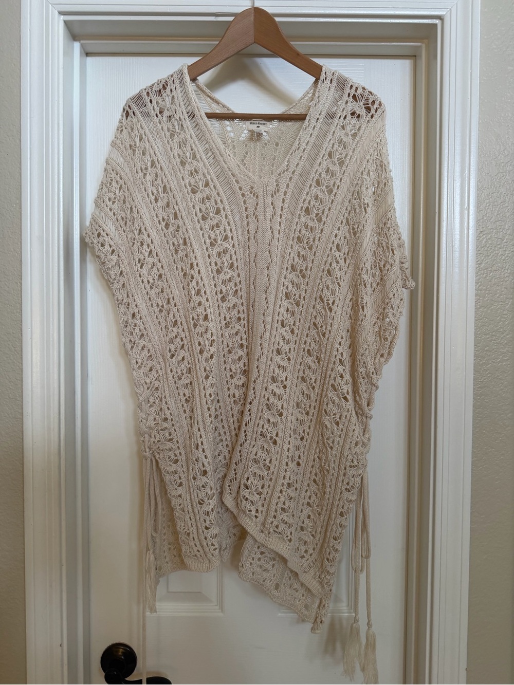 Cost Plus World Market Cheri Ivory Crochet Tunic